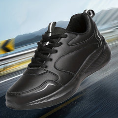 Women's Solid Platform Sneakers Lace Up Outdoor Shoes