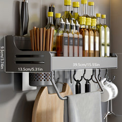 Multifunctional Kitchen Shelf with Dishcloth Rod