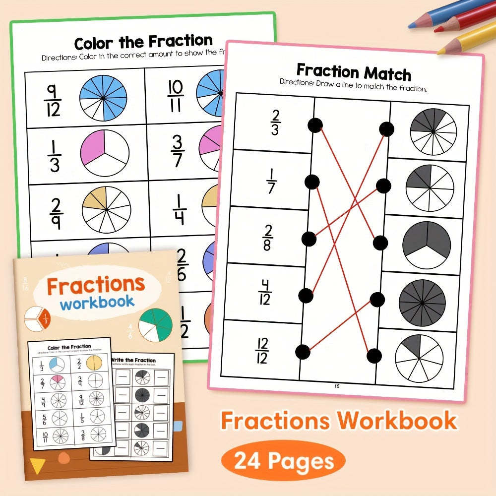 LACHILLY Math Workbooks: Fractions Learning Fun
