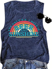 Rainbow Print Sleeveless Tank Top for Women