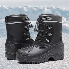 Boy's Snow Boots Fleece Lined Non slip Cozy Outdoor Hiking Shoes