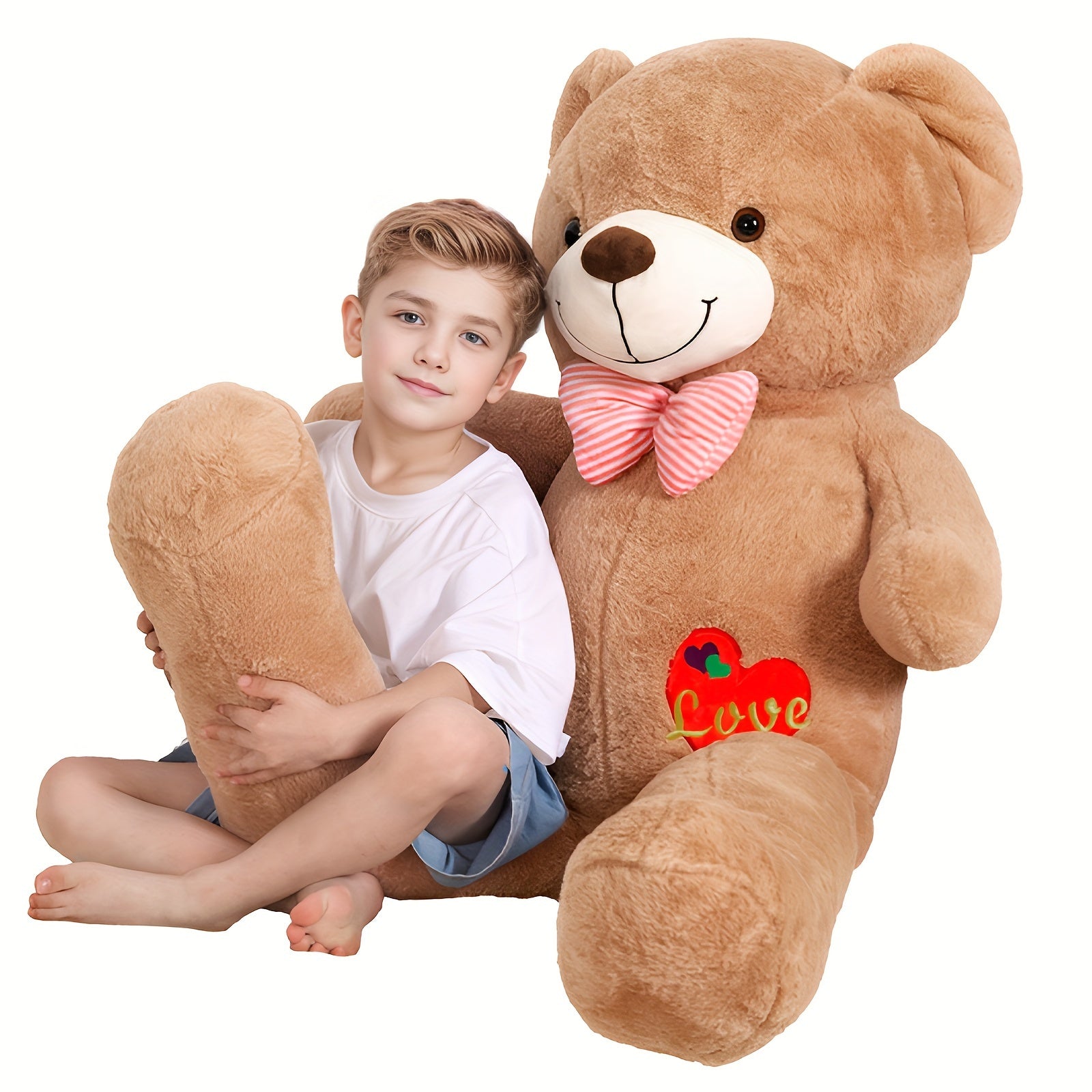Jumbo Teddy Bear Stuffed Animal Brown Plush Toy Giant Pillow Girlfriend Gift