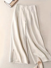 Solid Split Wide Leg Pants for Spring & Summer