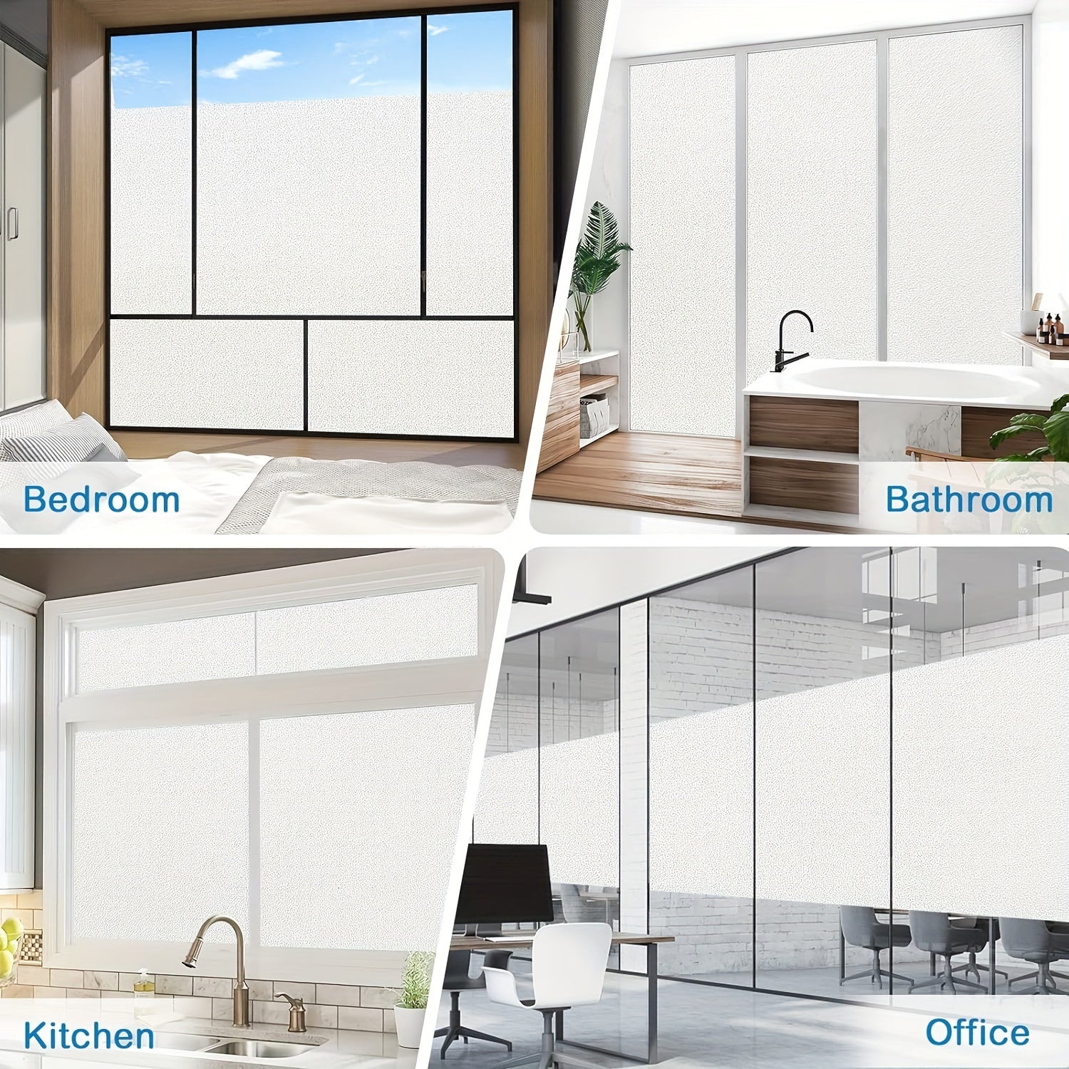 Frosted Anti UV Window Privacy Film for Home Office Kitchen Bathroom