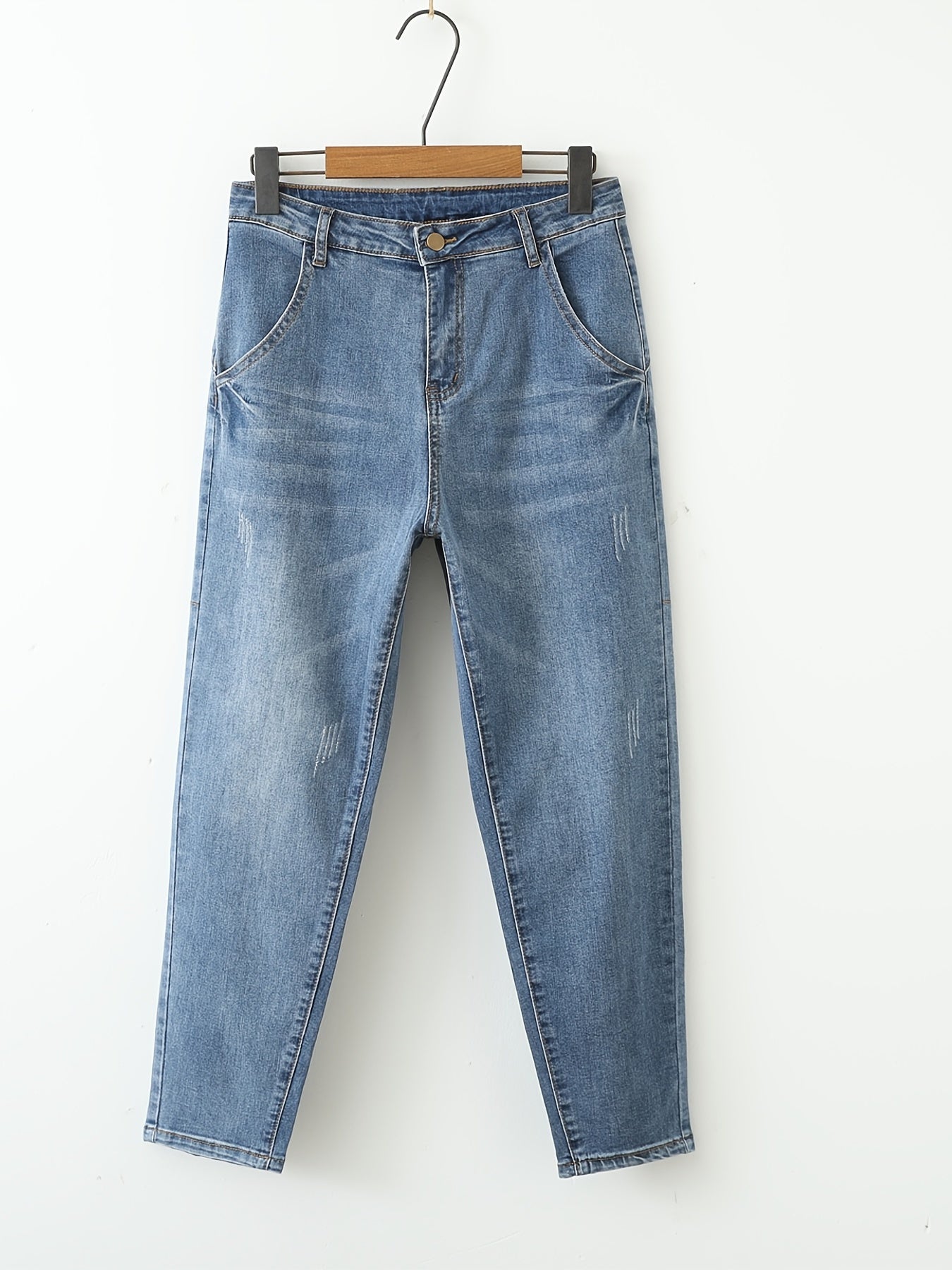 Washed Stretch Denim Jeans Women's Casual Pants