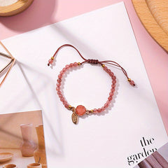 Natural Stone Bead Bracelet Adjustable Wristband Jewelry