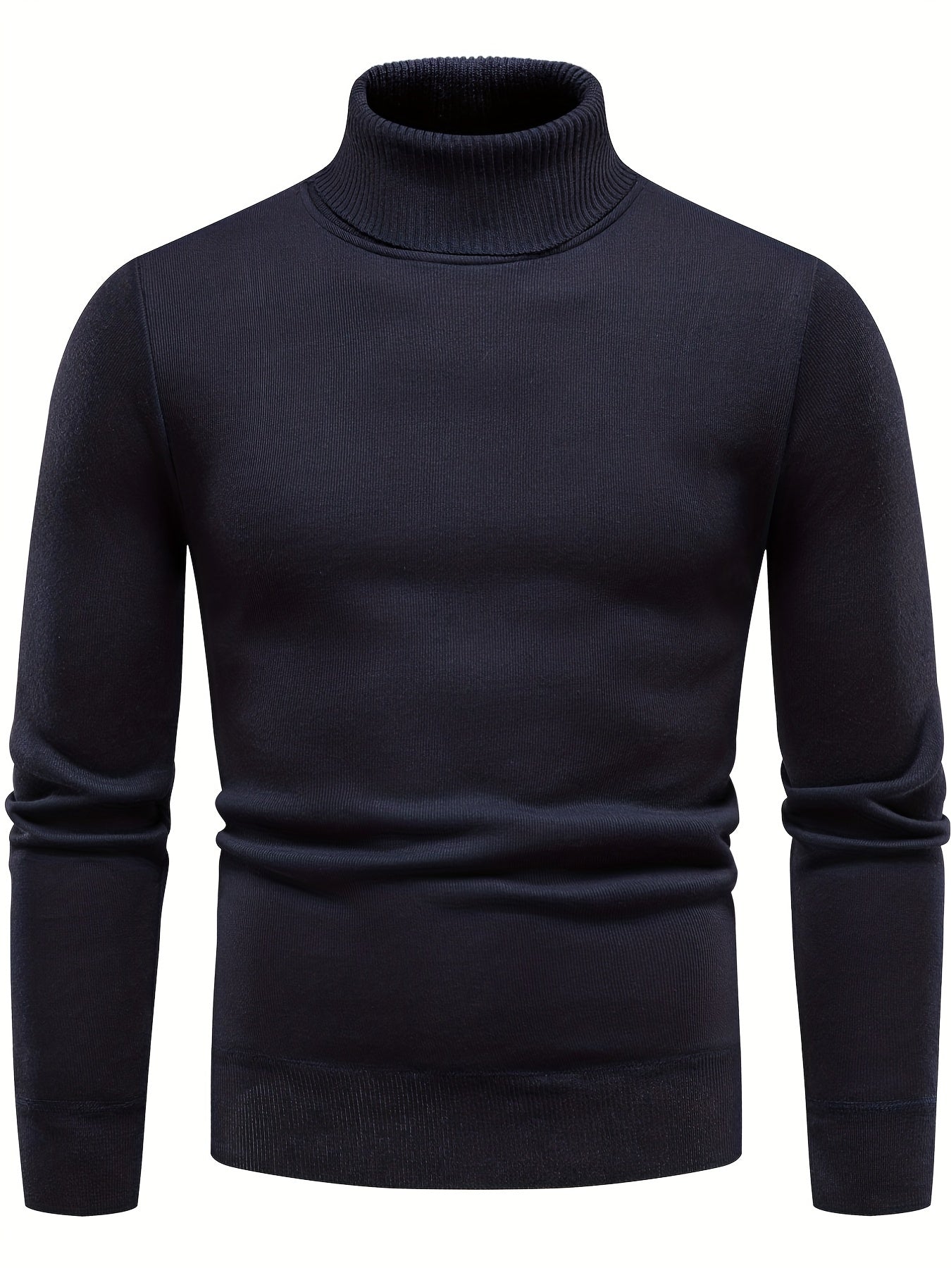 Men's Turtle Neck Knit Sweater Casual Warm Pullover for Fall Winter