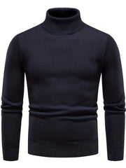 Men's Turtle Neck Knit Sweater Casual Warm Pullover for Fall Winter