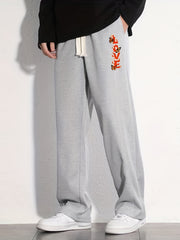 Cartoon Print Joggers Men's Casual Loose Fit Drawstring Pants