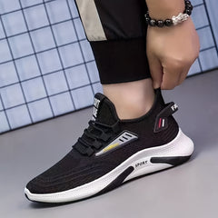 Men's Slip-On Sneakers with Shoelaces Odor-Resistant Athletic Shoes