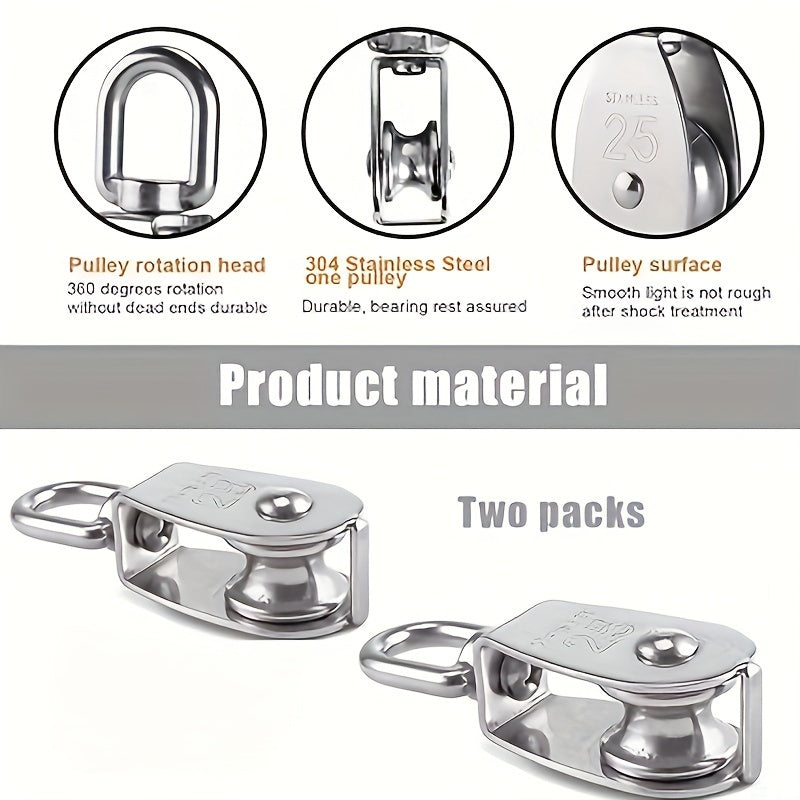 304 Stainless Steel Swivel Pulley Crane Single Wheel M15 M25 M32