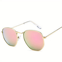 Square Metal Frame Sunglasses Polarized Glasses for Driving