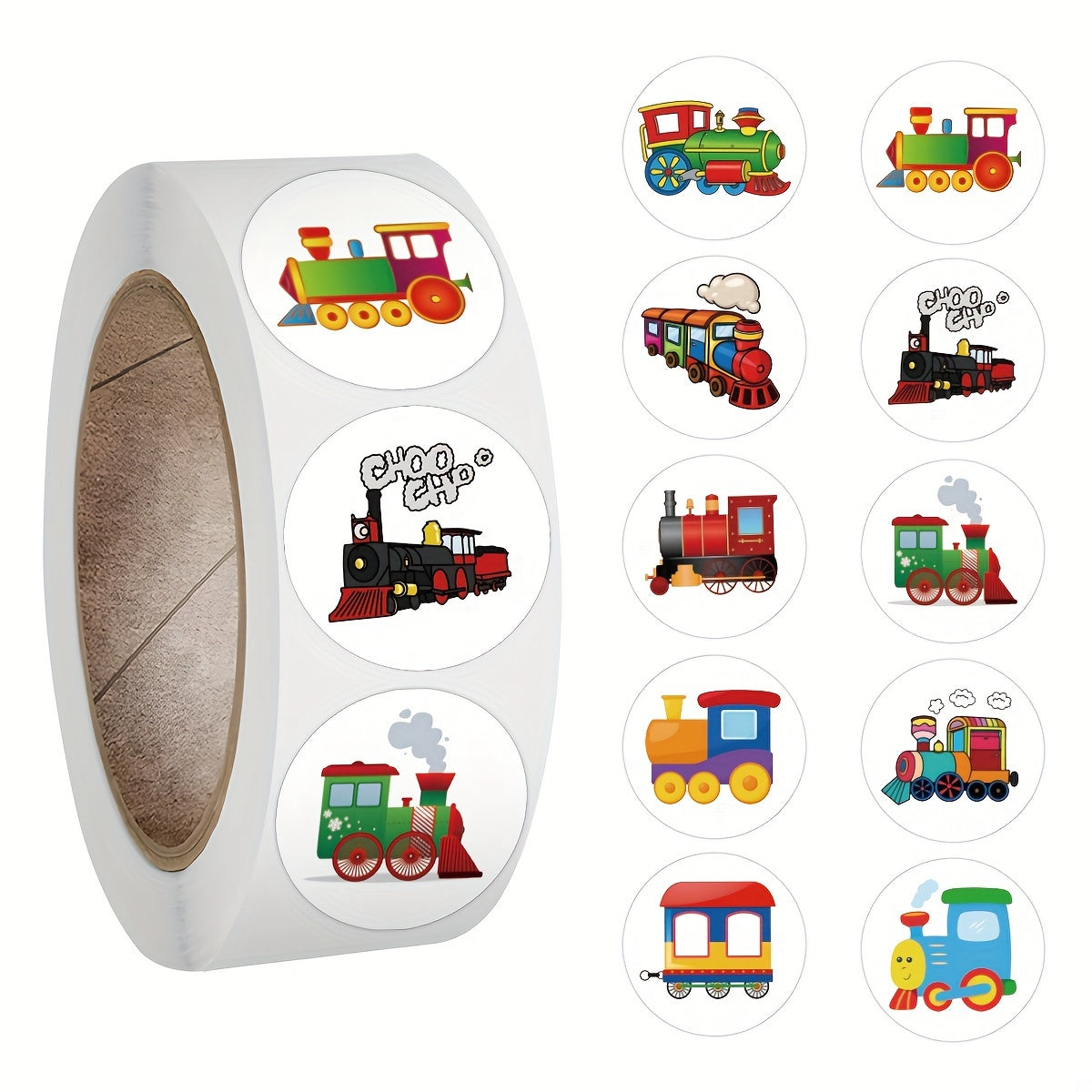 500pcs Train Stickers Roll Vinyl Waterproof Funny Train Stickers
