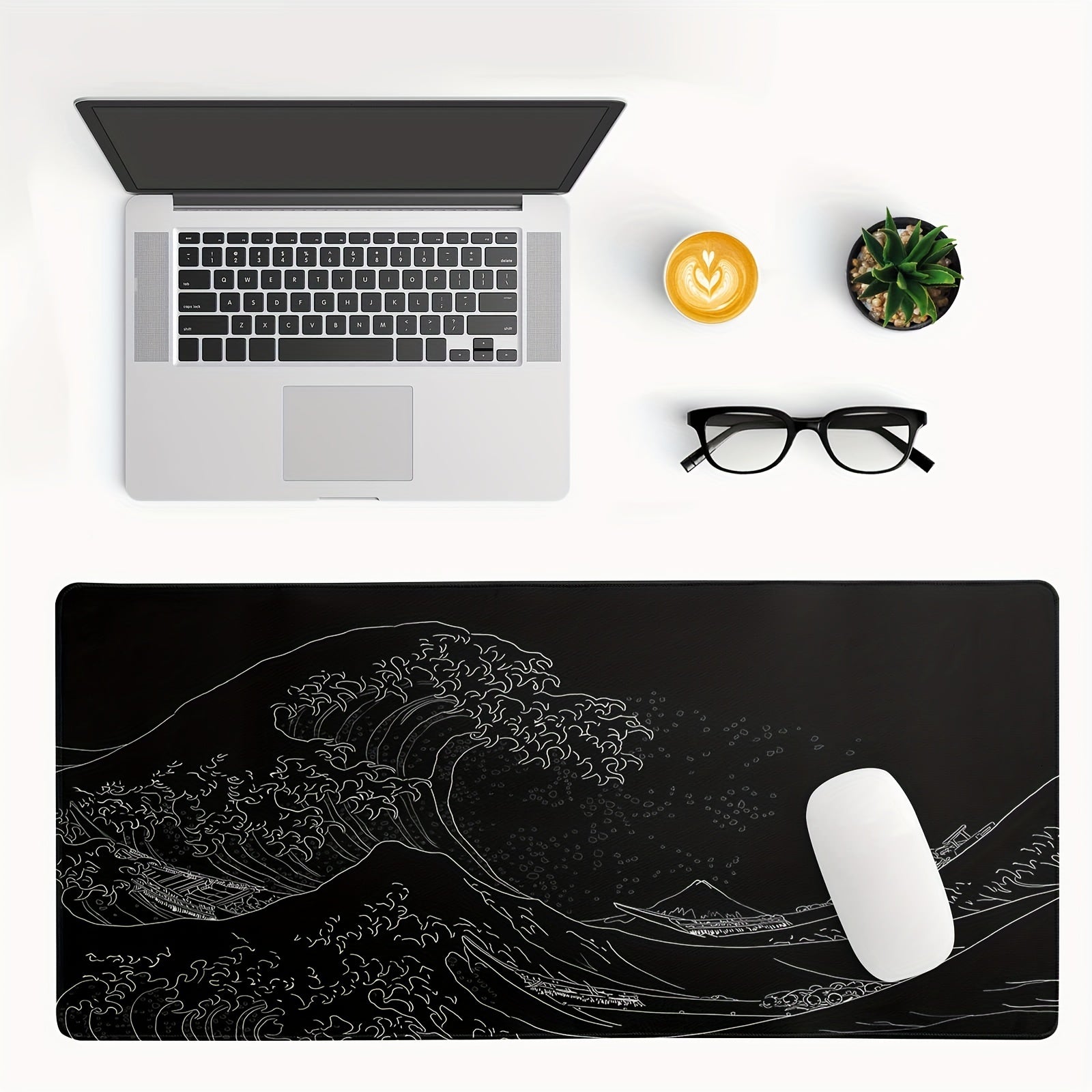Japan Sea Wave Large Mouse Pad Extended