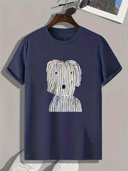 Dog Pattern Print Men's Graphic T shirt for Summer