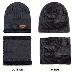 Winter Beanie Hat Gloves & Scarf Set for Men