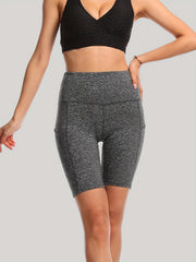 High Waist Pocket Yoga Workout Shorts Hip Lifting Running Fitness