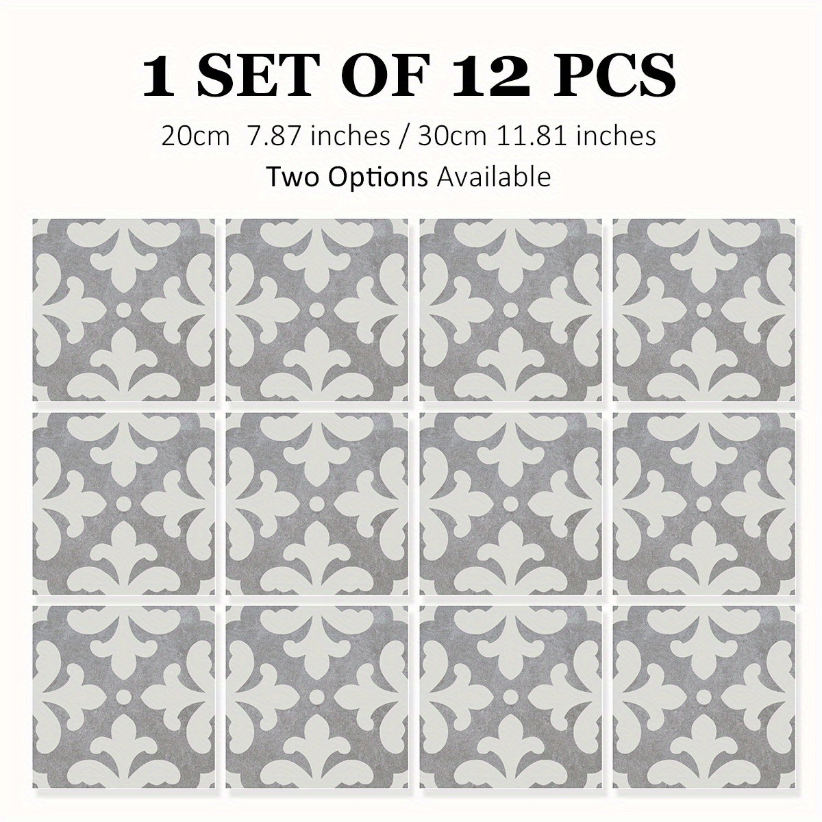 12pcs Moroccan Ethnic Pattern Floor Stickers Waterproof Tile Kitchen Toilet Home