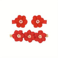 Girls Flower Headband Kids Elastic Hairband Floral Hair Accessories