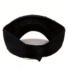 Rhinestone Faux Pearl Summer Visor Solid Sun Hat