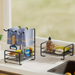 Kitchen Storage Rack Tabletop Dishwashing Sponge Drainage Wall Mounted Storage
