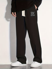 Men's Casual Loose Fit Cotton Sweatpants with Drawstring