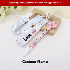 Personalized Baby Pacifier Clip Leash with Name - Ideal Gift