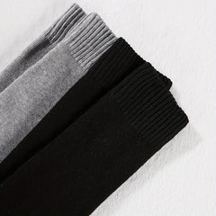 2 Pairs Solid Calf Socks Warm Knee High Socks Women's Stockings
