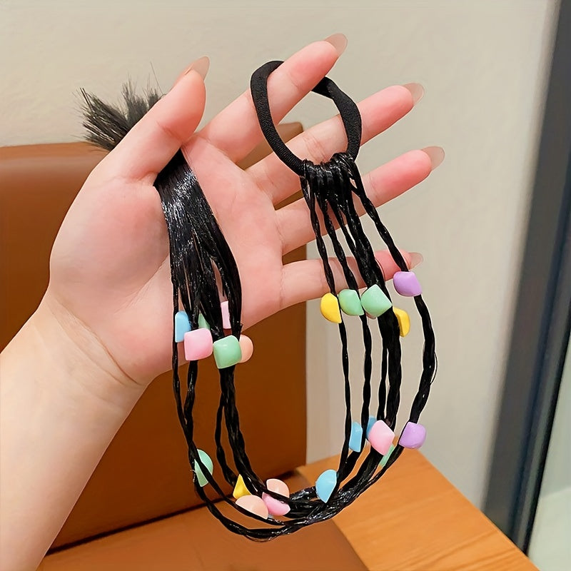 Children's Wig Hair Tie Braid Hair Elastic Sweet Braid Girls