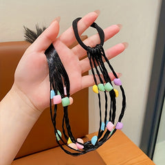 Children's Wig Hair Tie Braid Hair Elastic Sweet Braid Girls