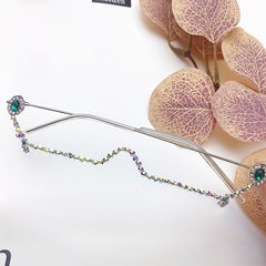 Rhinestone Metal Glasses Frame Holder Sparkling Photo Booth Props