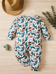 Autumn Newborn Baby Jumpsuit Western Cowboy Graphic Onesie Clothes