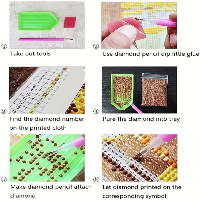DIY 5D Diamond Painting Kit Horses Pentium Home Wall Decor Gift 30x11in