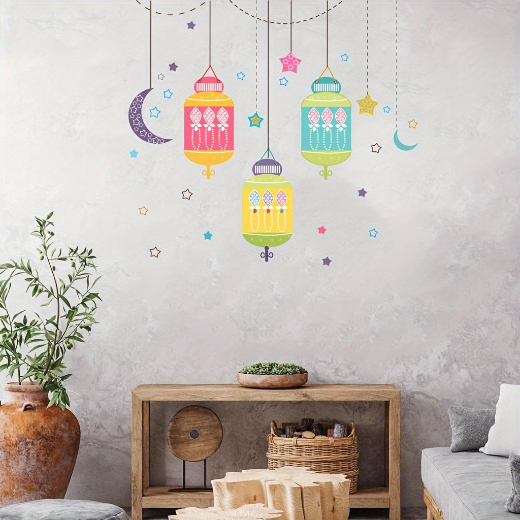 Ramadan Cartoon Pendant Lights Stars Moon Decoration Stickers