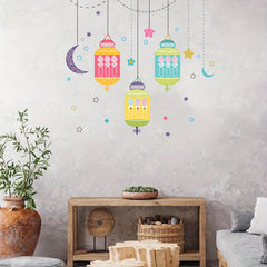 Ramadan Cartoon Pendant Lights Stars Moon Decoration Stickers