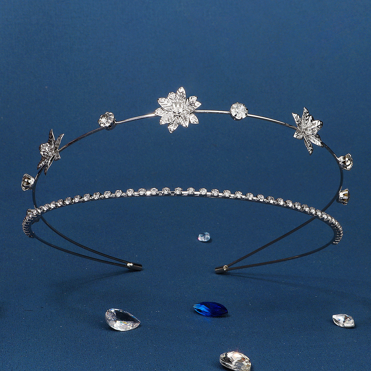 Crystal Bridal Tiaras Crown For Women Zircon Bridal Crown Silvery