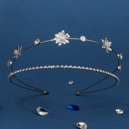 Crystal Bridal Tiaras Crown For Women Zircon Bridal Crown Silvery