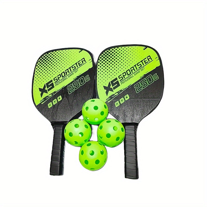 Wooden Pickleball Racket Set with Balls for Outdoor Sports