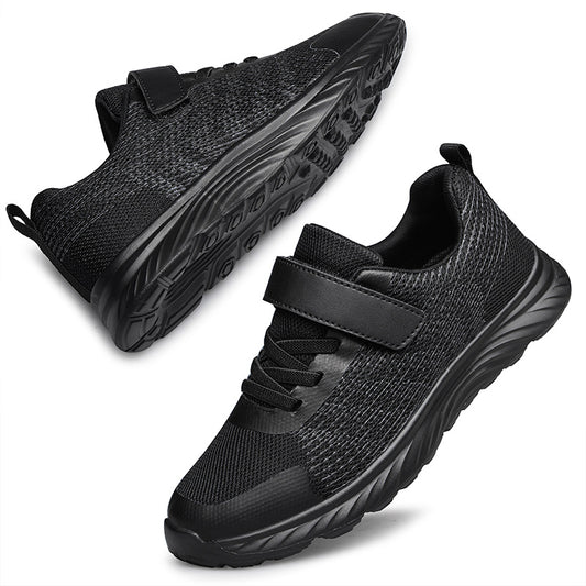 Girl's Woven Running Shoes with Hook Loop Fastener