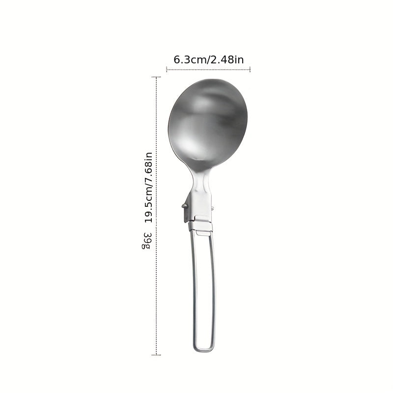 Stainless Steel Portable Folding Cookware Spatula Spoon for Outdoor Camping