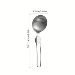 Stainless Steel Portable Folding Cookware Spatula Spoon for Outdoor Camping