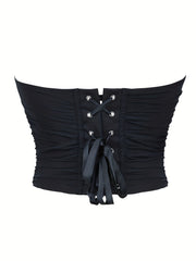 Lace-Up Slimmer Body Shaper Strapless Corset Bustier