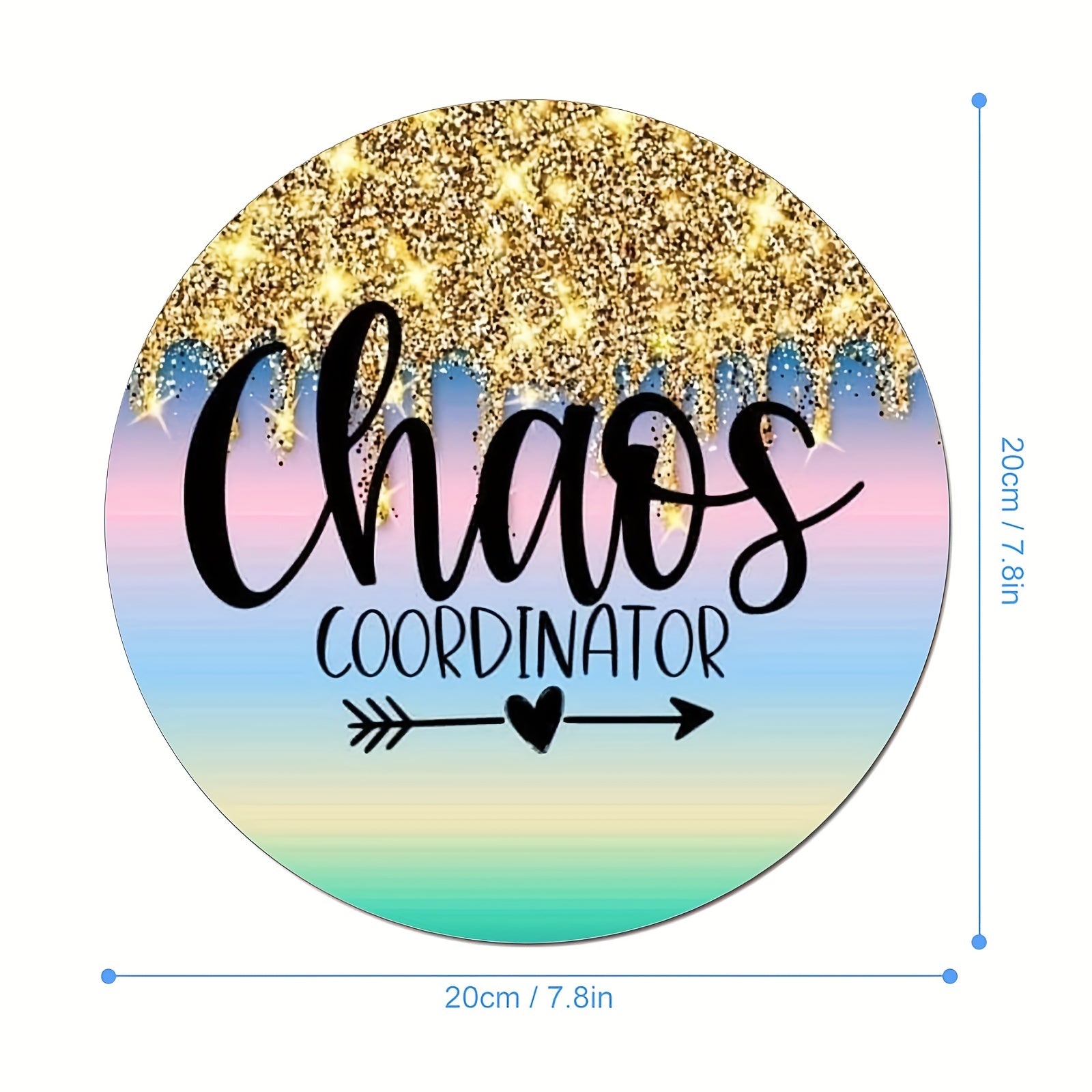 Chaos Design Round Gaming Mouse Pad for Women, Non-Slip Rubber Mouse Mat
