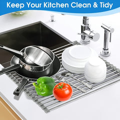 18 Tubes 49 78 34 Roll Up Dish Drying Rack Stainless Steel