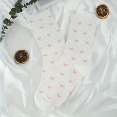 Heart Print Socks Comfy Mid Tube Women's Stockings