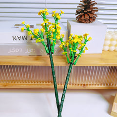 Yellow Oriole Grass Building Block Flowers DIY Assembly Toy