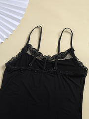Lace Trim Pajama Set Cami Top & Shorts 2 Piece