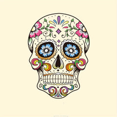 Sugar Skull Heat Transfer Patch Mexican Of The Dead Embroidery Iron On Patches