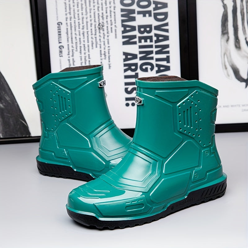 Men's Mid Top Rain Boots Outdoor Galoshes