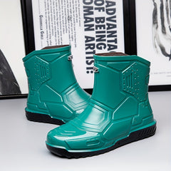Men's Mid Top Rain Boots Outdoor Galoshes
